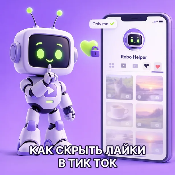 Робот прячет список понравившихся видео в Тик Токе