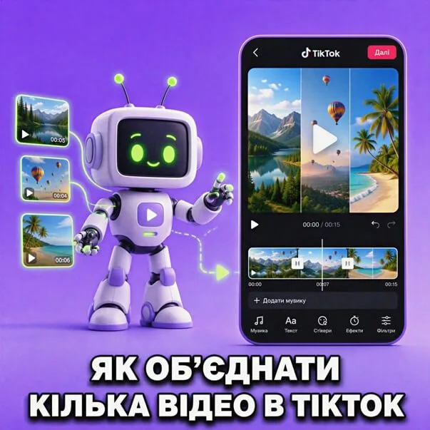 Как объединить несколько видео в TikTok