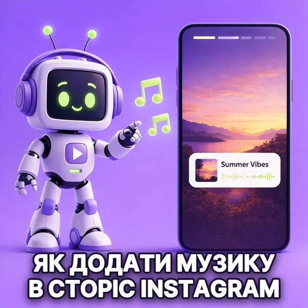 Робот додає музику в сторіс Instagram