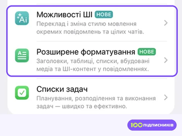 Нові пункти Telegram Premium: Можливості ШІ і Розширене форматування
